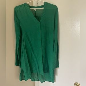 Kelly green button-up shirt dress